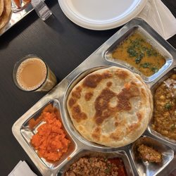 Chai Paratha - Breakfast plate with Qeema