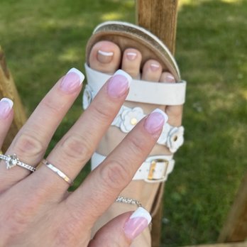 Apple Nails - Pre-wedding full set with gel french tips - Nail Salons Near Me - Tonawanda, New York Apple Nails - Pre-wedding full set with gel french tips - Nail Salons Near Me - Tonawanda, New York