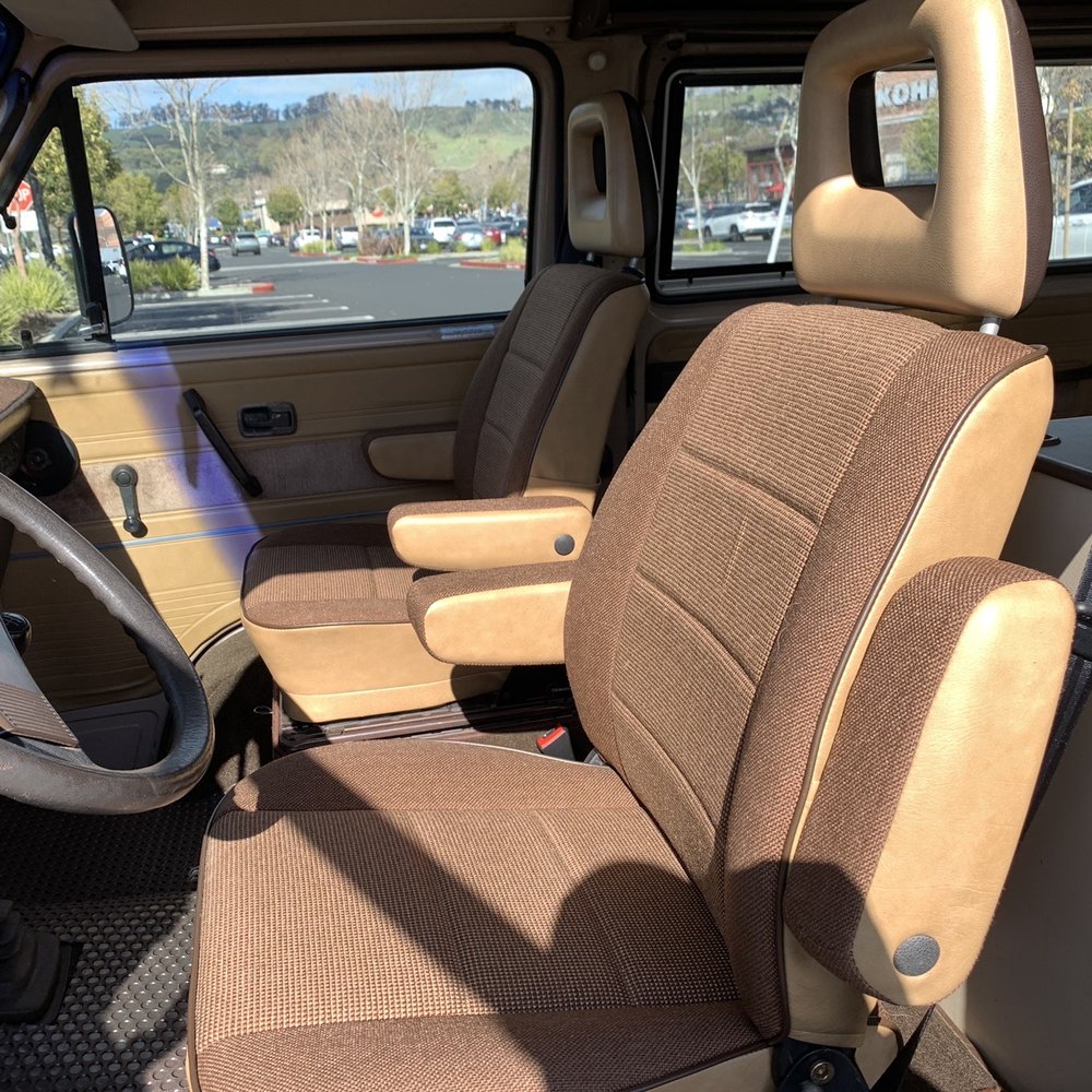 Front van seats reupholstered