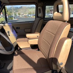 Front van seats reupholstered Front van seats reupholstered