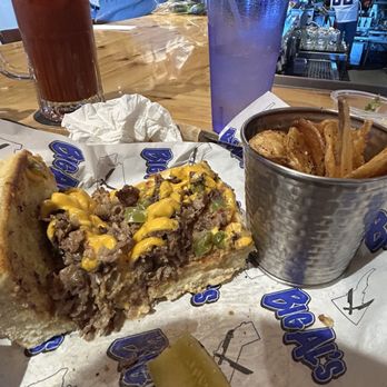 Big Al's - Prime Rib Philly Cheesesteak with potato chips on the side - Sports Bars Near Me - Ontario, California Big Al's - Prime Rib Philly Cheesesteak with potato chips on the side - Sports Bars Near Me - Ontario, California