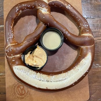 The Wrigley Taproom & Eatery - Brauhaus Pretzel with beer cheese, house-made mustard - New American Near Me - Corbin, Kentucky