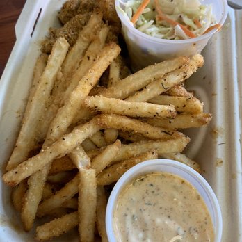 Roux Dat - Fried Cajun Plate with catfish - not a fan of the fish - Cajun/Creole Near Me - Capitola, California Roux Dat - Fried Cajun Plate with catfish - not a fan of the fish - Cajun/Creole Near Me - Capitola, California