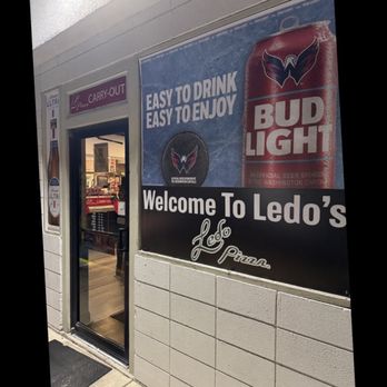 Ledo Pizza - Ledo's takeout door is just a few steps down the side from the main restaurant entrance, in a strip mall with lots of parking - Pizza Near Me - Easton, Maryland