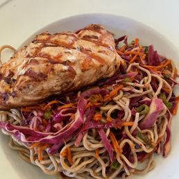 Salmon soba salad