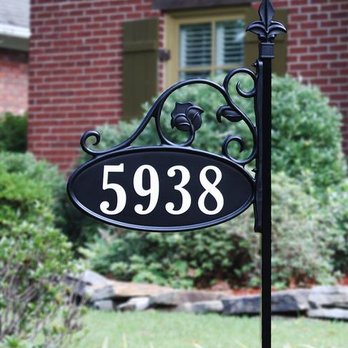 Address America - Park Place Oval Reflective Yard Address Sign - Custom Made With Numbers On Both Sides - Signmaking Near Me - Jackson, Mississippi