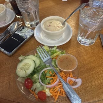 Old Mill Restaurant - Corn chowder and salad - American Near Me - Pigeon Forge, Tennessee Old Mill Restaurant - Corn chowder and salad - American Near Me - Pigeon Forge, Tennessee