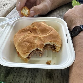 Burger Barn - Hubby's plain burger....he enjoyed it both visits! - Food Stands Near Me