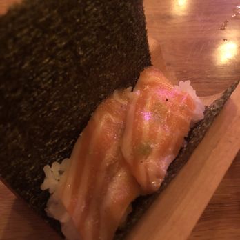 Yonsei Handrolls - Salmon belly, truffle salt and yuzu kosho - Japanese Near Me - Oakland, California Yonsei Handrolls - Salmon belly, truffle salt and yuzu kosho - Japanese Near Me - Oakland, California