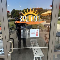 Exterior outside entrance of Rise Cafe - Front Door - Huntersville, North Carolina Exterior outside entrance of Rise Cafe - Front Door - Huntersville, North Carolina