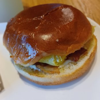 Panera Bread - Brioche, Bacon, Egg, and cheese sandwich - Soup Near Me - Rialto, California