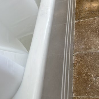 Service 4 Plumbing - Napolean and his team carefully put in a vintage 1922 iron porcelain tub and travertine floors. - Plumbing Near Me - San Leandro, California Service 4 Plumbing - Napolean and his team carefully put in a vintage 1922 iron porcelain tub and travertine floors. - Plumbing Near Me - San Leandro, California