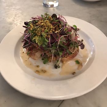Neptune Oyster - Oyster 'Piggybacks' - Berkshire pork, pistachio aioli, golden raisins - Seafood Near Me - Boston, Massachusetts Neptune Oyster - Oyster 'Piggybacks' - Berkshire pork, pistachio aioli, golden raisins - Seafood Near Me - Boston, Massachusetts