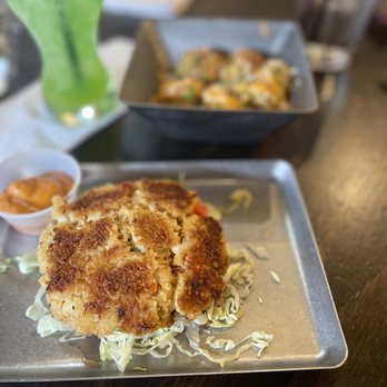 Kamp - Crab cake Pan Seared Crab Cake - Bars Near Me - Houston, Texas Kamp - Crab cake Pan Seared Crab Cake - Bars Near Me - Houston, Texas