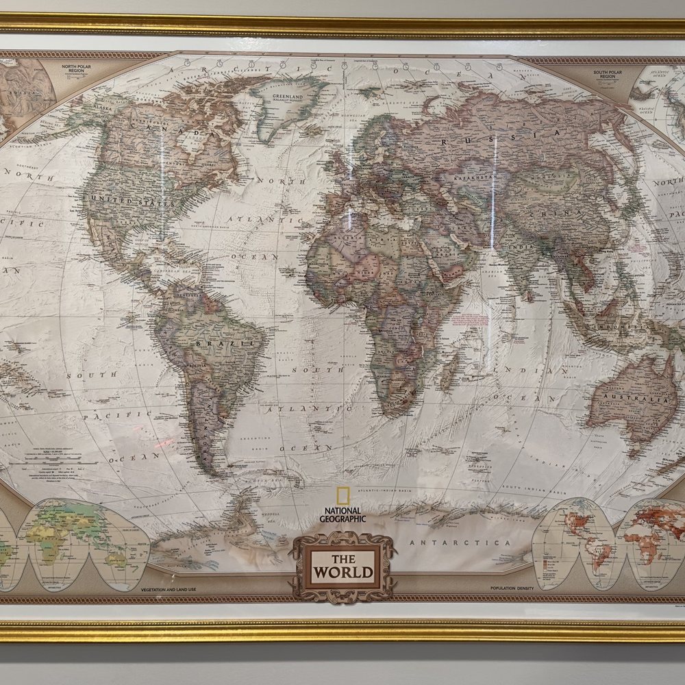 Carolina Antique Maps & Prints - Map of the World (45"x30"), which we purchased in 2017. Framed locally. - Art Galleries Near Me - Charleston, South Carolina Carolina Antique Maps & Prints - Map of the World (45"x30"), which we purchased in 2017. Framed locally. - Art Galleries Near Me - Charleston, South Carolina