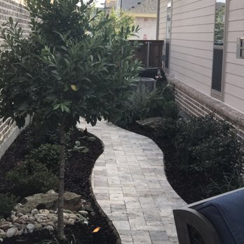 Elite Outdoor Living - a walkway with a tree in the middle - Landscaping Near Me - Frisco, Texas Elite Outdoor Living - a walkway with a tree in the middle - Landscaping Near Me - Frisco, Texas