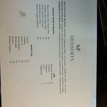 Fig Italian Kitchen & Bar - Dessert menu - Italian Near Me - Austin, Texas