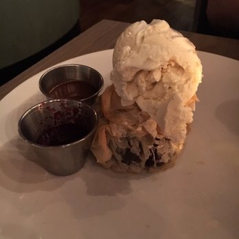 Third Street Social - Desert. It's a shortbread cookie on the bottom. A brownie on top of the cookie. Wrapped in phyllo dough. Then topped with ice cream. - Bars Near Me - Lee's Summit, Missouri Third Street Social - Desert. It's a shortbread cookie on the bottom. A brownie on top of the cookie. Wrapped in phyllo dough. Then topped with ice cream. - Bars Near Me - Lee's Summit, Missouri