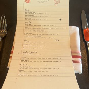 Elementary - Menu August 2023 - New American Near Me - Austin, Texas Elementary - Menu August 2023 - New American Near Me - Austin, Texas