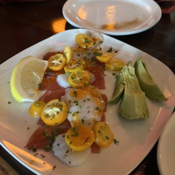 Brick & Fire Bistro - crudo of wild ahi tuna & scallops - Mediterranean Near Me - Eureka, California