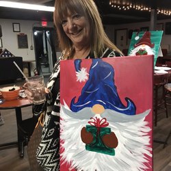 VFW Bar - Lovely Gretchen with her painting!!