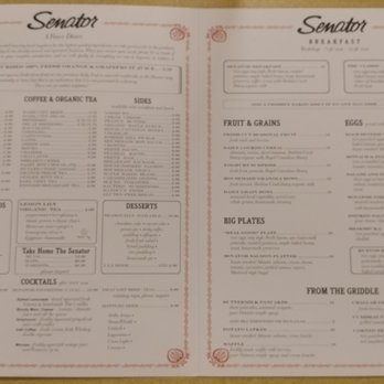 The Senator - Menu at The Senator in Toronto - Breakfast & Brunch Near Me - Toronto, Ontario