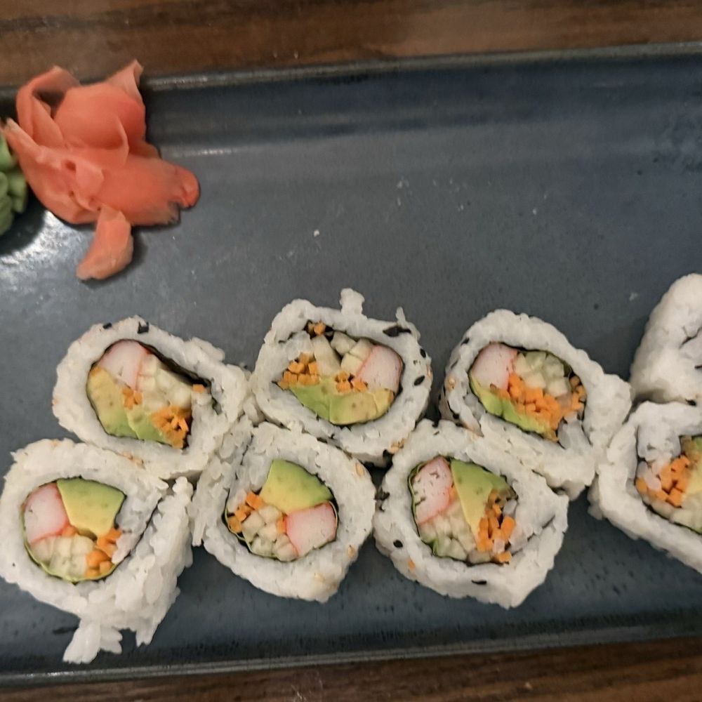 This was one course, my wife's California Roll. This was one course, my wife's California Roll.