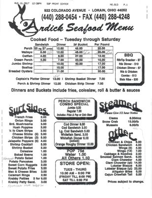 Menu photo 3 Ardick Seafood Lorain, OH