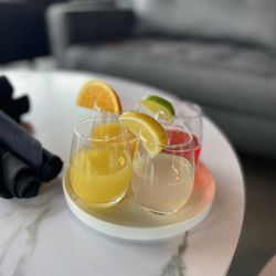 Rio Grande Social - Orange / Pineapple / Lemonade / Cranberry Mimosas flight.