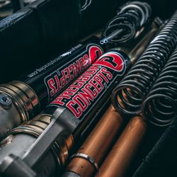 Precision Concepts Racing - Dirt bike suspension being worked on at Precision Concepts Racing