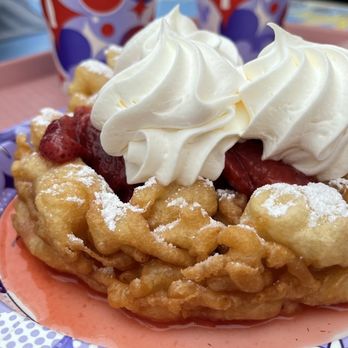 Stage Door Café - Dessert - Strawberry Funnel Cake. Need I say more. I like this much better than a churro. Use the app. No wait and it comes to you hot. - American Near Me - Anaheim, California Stage Door Café - Dessert - Strawberry Funnel Cake. Need I say more. I like this much better than a churro. Use the app. No wait and it comes to you hot. - American Near Me - Anaheim, California