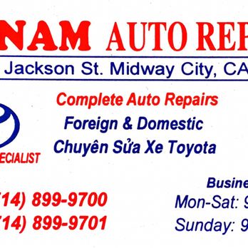 Vinam Auto Repair - Business Card - Auto Repair Near Me - Garden Grove, California Vinam Auto Repair - Business Card - Auto Repair Near Me - Garden Grove, California