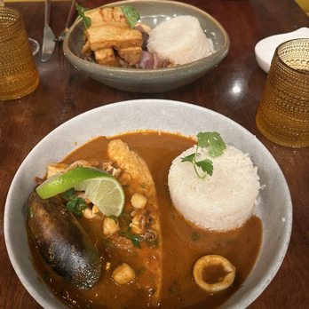 Costa Contemporary Kitchen - Lomo Mar yTierra and Pescado a Lo Macho - Peruvian Near Me - Costa Mesa, California