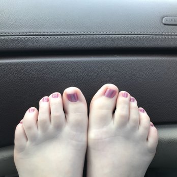 A Royal Pampering - excuse my pale little feet but as you see i could've done this paint job at home and save $50 - Nail Salons Near Me - Altamonte Springs, Florida