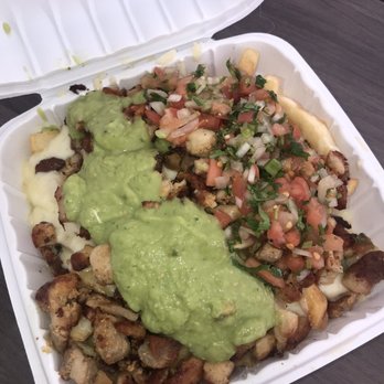 Las Cazuelas - pollo asado fries: fries, guac, pico de gallo, grilled chicken & cheese. super good - Mexican Near Me - Seaside, California