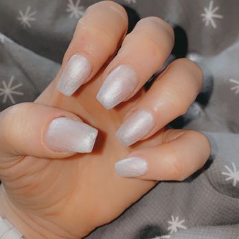 Happy Nails - Acrylic set with pearl - Nail Salons Near Me - Cedar Rapids, Iowa