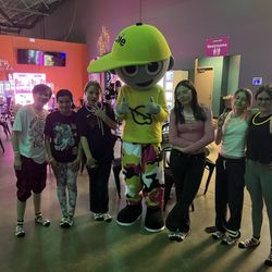 Urban Air Trampoline and Adventure Park - Urbie the mascot was there!