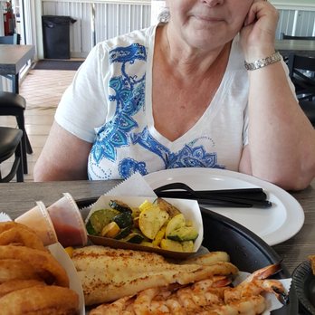 Hull's Seafood - Great eating on a wide choice offresh seafood  The market is next to the restaurant. We are splitting a Captian's Chooce. - Seafood Near Me - Ormond Beach, Florida