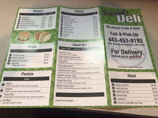Menu photo 4 Friends Deli Baltimore, MD