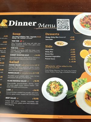Menu photo 3 Wild Tiger Thai Vancouver, WA