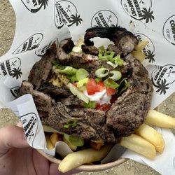 Waterville Food Truck Park - Jerk Poutine with Jerk Pork from Caribbean Comfort