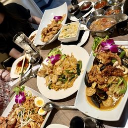 Penny's Lobster Pad Thai (GF) Yellow Curry Seafood Medley (GF)Crispy Jumbo Garlic Shrimp Thai Lo Mein Seafood Medley Penny's Lobster Pad Thai (GF) Yellow Curry Seafood Medley (GF)Crispy Jumbo Garlic Shrimp Thai Lo Mein Seafood Medley