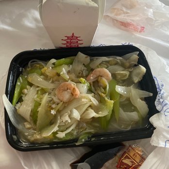 China Taste - a tray of noodles and shrimp - Chinese Near Me - Tampa, Florida