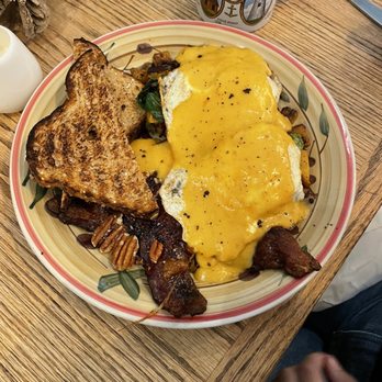 Taste Local - Brussels sprouts and butternut squash hash w eggs and candied bacon. - Breakfast & Brunch Near Me - Loveland, Colorado Taste Local - Brussels sprouts and butternut squash hash w eggs and candied bacon. - Breakfast & Brunch Near Me - Loveland, Colorado