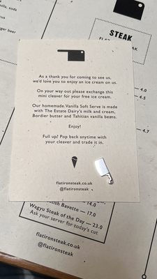 Menu photo 2 Flat Iron London, XGL Menu photo 2 Flat Iron London, XGL