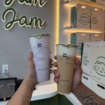 Jam Jam Tea Lab - ube cheese foam slush & cheese barley milk tea - Coffee & Tea Near Me - Burbank, California