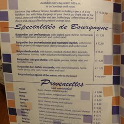 Croissanterie Pigalle - Menu