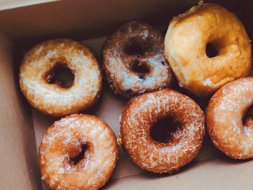 (From left upper corner, clockwise) Lemmon poppy seed, blueberry cake