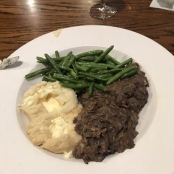 Woody's Library Restaurant - Tasteless boring pot roast, dull potatoes and watery green beans. Yuck! - New American Near Me - Carmel, Indiana Woody's Library Restaurant - Tasteless boring pot roast, dull potatoes and watery green beans. Yuck! - New American Near Me - Carmel, Indiana