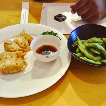 Sushi Bear - Mmmm gyoza was nice and crunchy! ....cant go wrong with edemame - Sushi Bars Near Me - Tustin, California